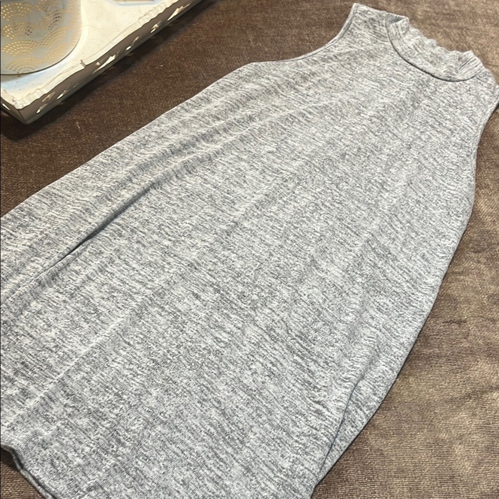 Forever 21 Heather Gray Strapless Swing Dress with Mock-Neck - Size Medium